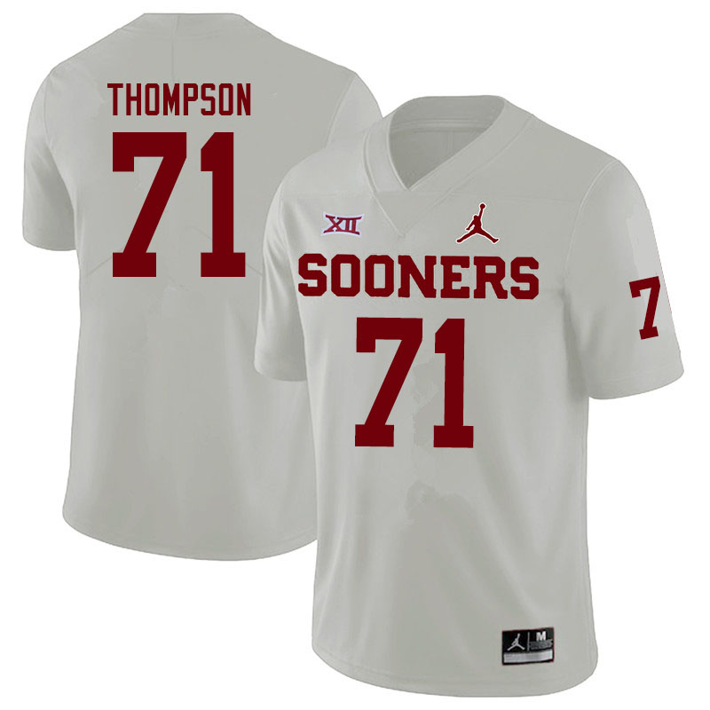Men #71 Michael Thompson Oklahoma Sooners Jordan Brand College Football Jerseys Sale-White - Click Image to Close